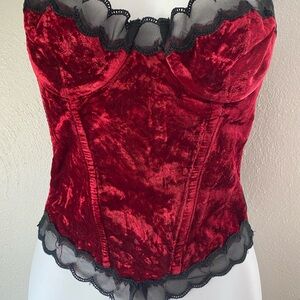 Dior Red Velvet Lace Bustier